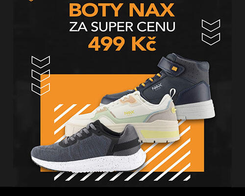 EXTRA cena 499 Kč na vybrané boty NAX