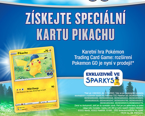 Promo karta zdarma při nákupu kartiček Pokémon Go nad 399 Kč