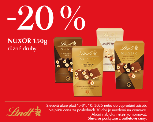 Lindt Nuxor 150g 20 banner 500x400px CZ outlet